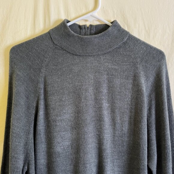 Drapers & Damons Back Zip Mock Neck Gray Sweater Women's Plus Size 1X Acrylic - Picture 2 of 6
